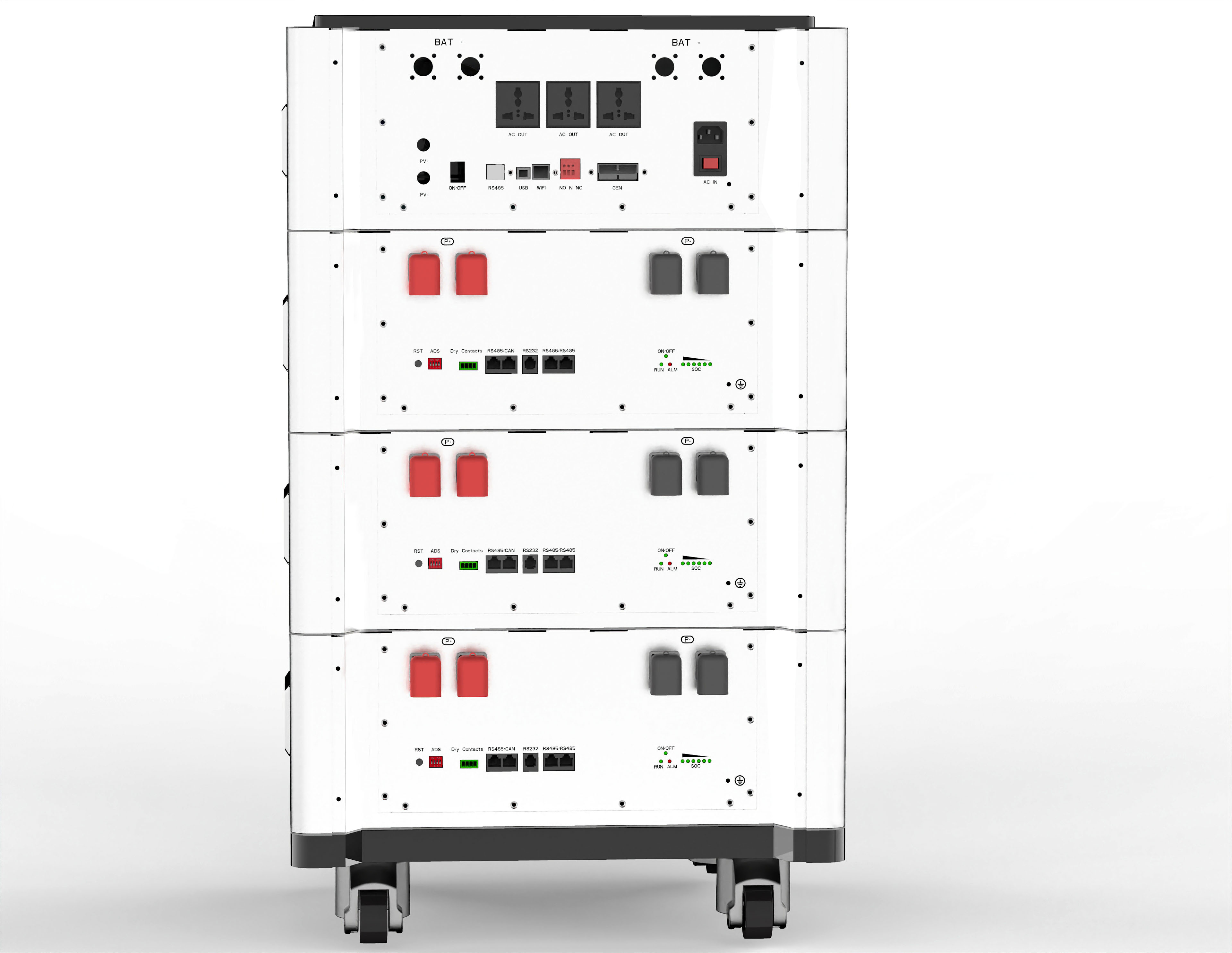 All-in-One-Solar-11-kW-Wechselrichter und 46,08-kWh-Batterie, 51,2-V-Lifepo4-Batterien