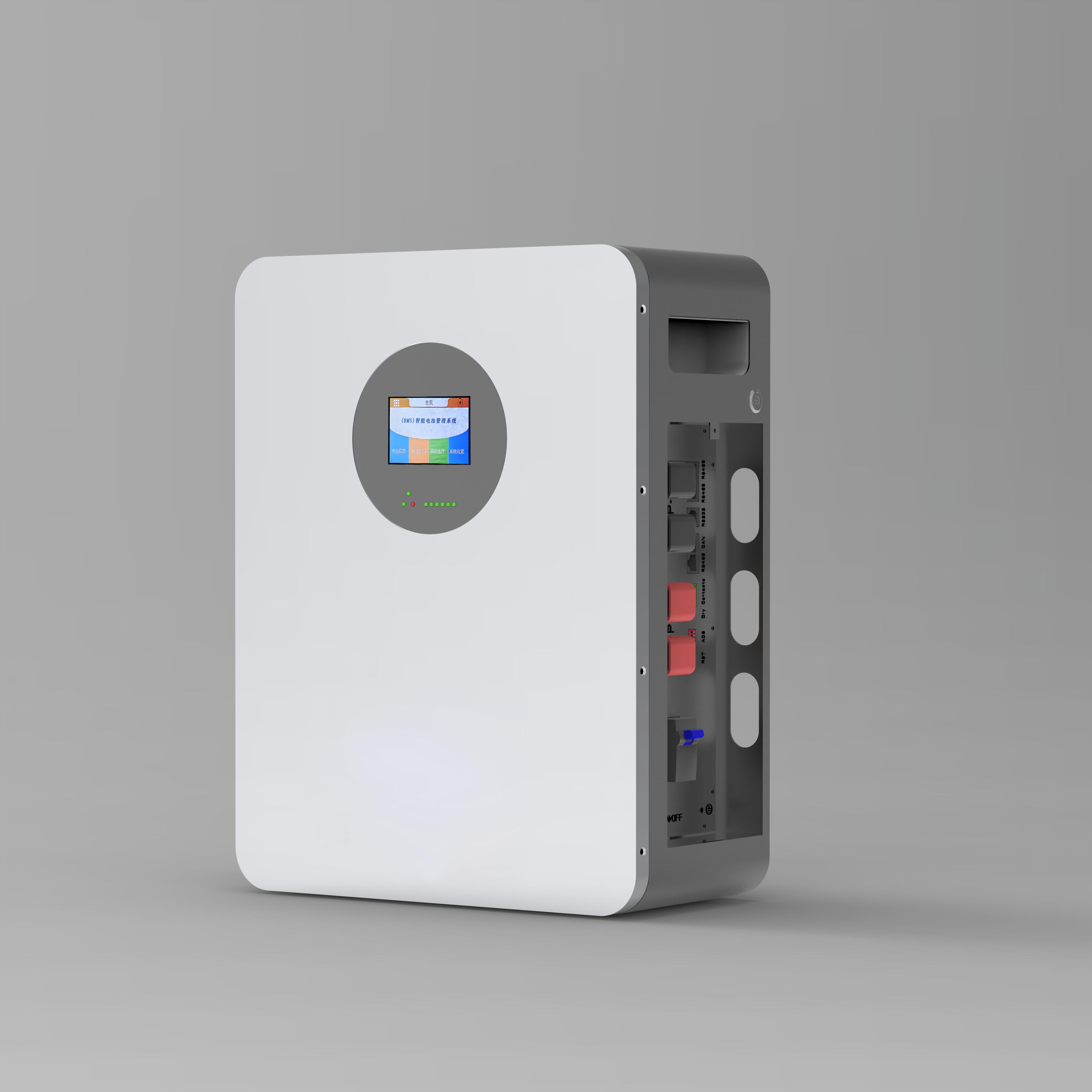 5 kWh 51,2 V 100 Ah, wandmontierte Lithiumbatterie, 6000 Zyklen Lebensdauer, Notstromversorgung