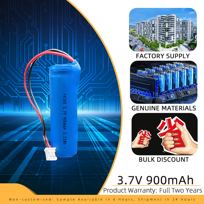 14500 3,7 V 900 mAh wiederaufladbare Li-Ionen-Akkuzelle