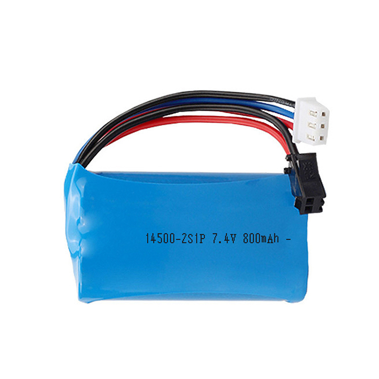14500 7,4 V 800 mAh 2s1p Lithium-Ionen-Akku