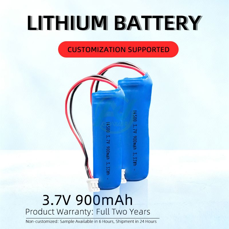 14500 3,7 V 900 mAh wiederaufladbare Li-Ionen-Akkuzelle
