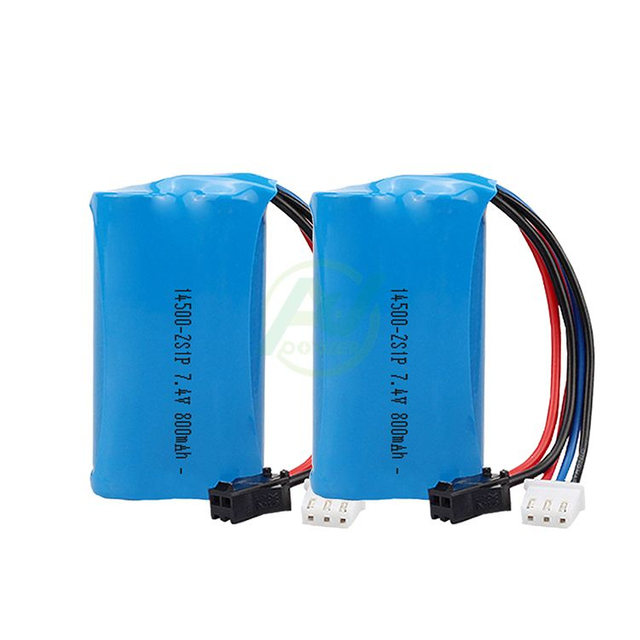 14500 7,4 V 800 mAh 2s1p Lithium-Ionen-Akku