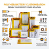 Maßgeschneiderte OEM ODM 500 mAh 1000 mAh 2000 mAh 3000 mAh wiederaufladbare Li-Ionen-Li-Ionen-Lithium-Polymer-Lipo-Batterie mit 3,7 V und 1500 mAh