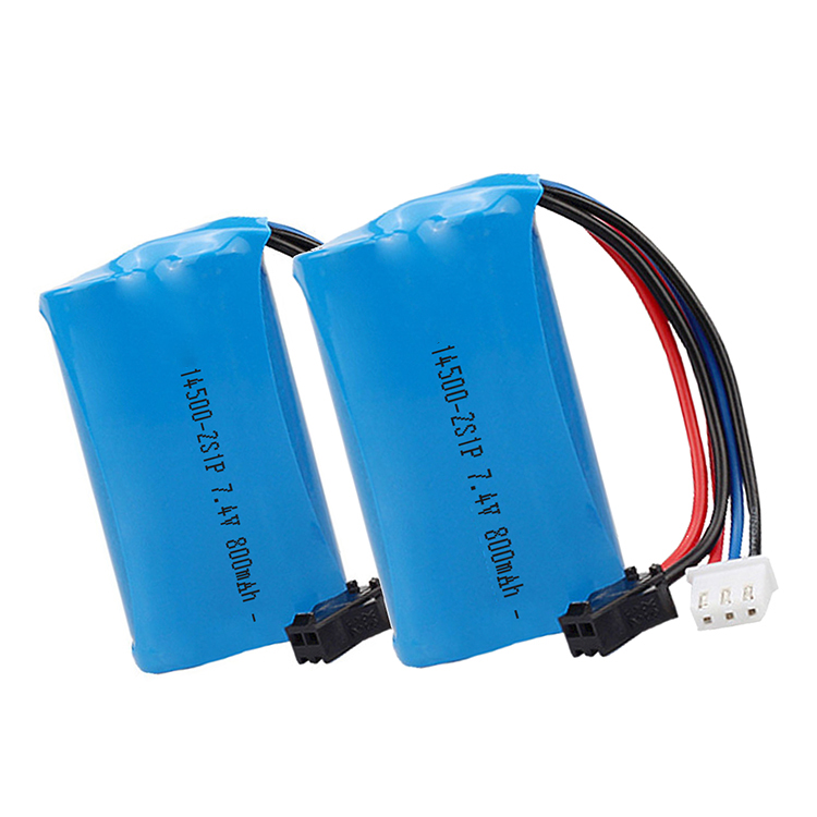 14500 7,4 V 800 mAh 2s1p Lithium-Ionen-Akku