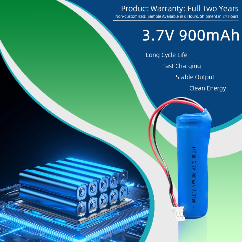 14500 3,7 V 900 mAh wiederaufladbare Li-Ionen-Akkuzelle